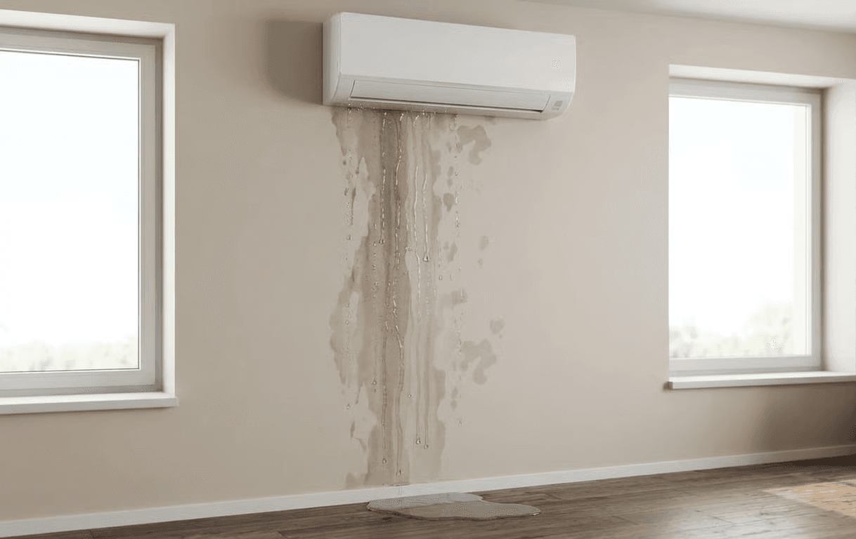Ghiduri de Întreținere și Reparații De ce curge apa din aparatul de aer conditionat: cauze, soluții pentru scurgere și probleme cu pompa de condens - ecoclimatech.ro