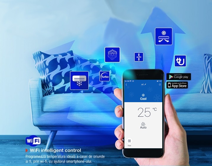 Control opțional Gree prin Wi-Fi